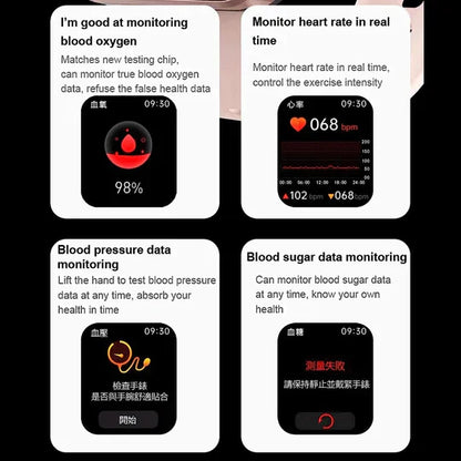 Smartwatch with sleek design for non-invasive glucose monitoring, fitness, heart, and sleep tracking, black and gold options.