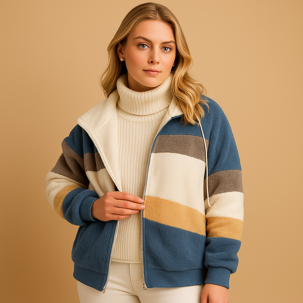 Soft and warm long winter jacket for women with plush fabric and stylish fit, ideal for autumn and winter wear.