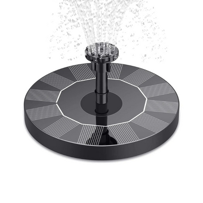 Solar-powered water feature for outdoor use, floating design, customizable spray, eco-friendly garden decoration.