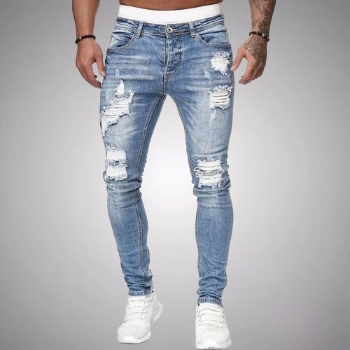 Distressed Slim Fit Jeans for Men