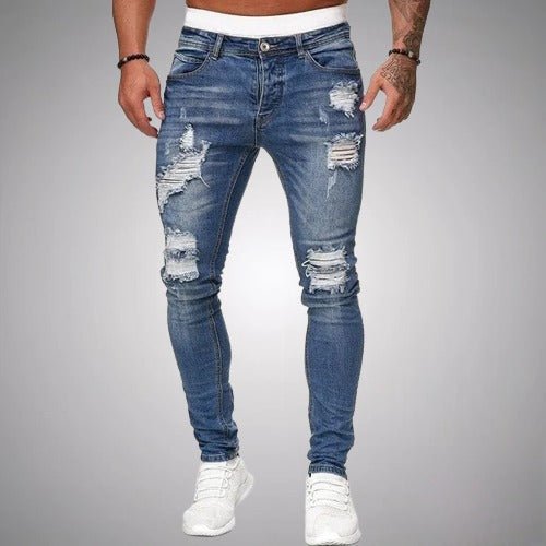 Distressed Slim Fit Jeans for Men