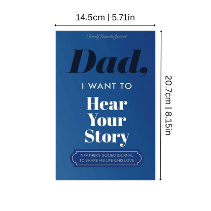 SoulStories Guided Journal, elegant design for family memories, prompts for storytelling, available styles: Dad, Mom, Grandpa
