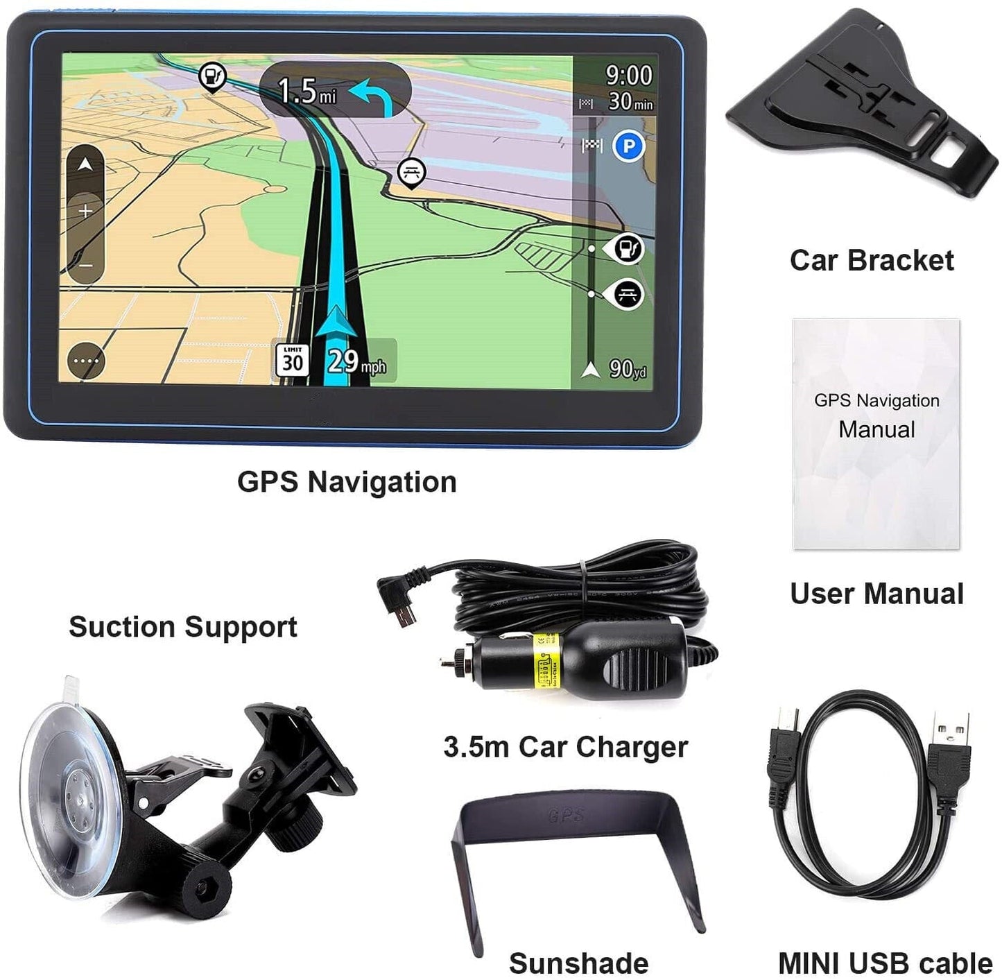 Compact 7 Car GPS Navigator with Lifetime Maps Update