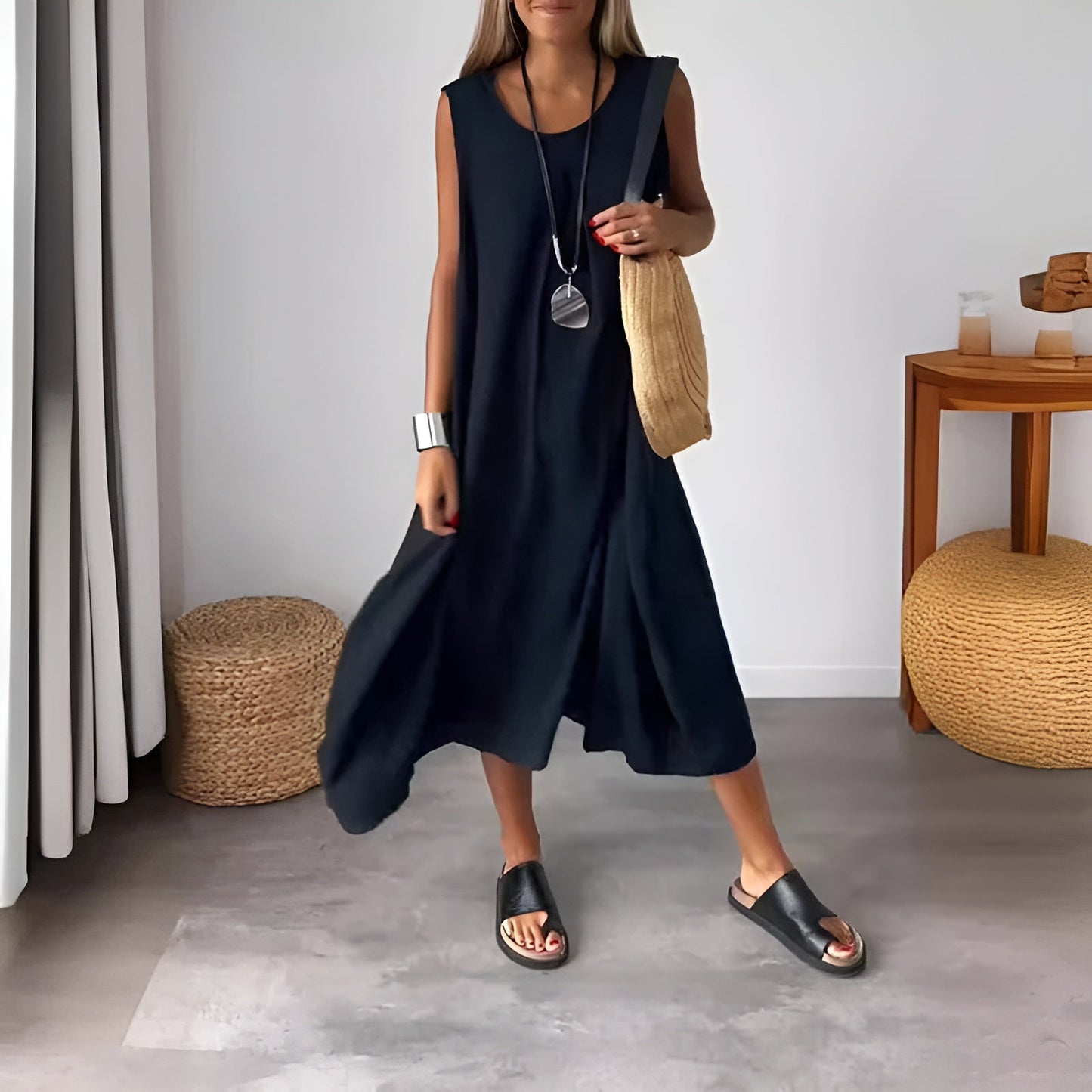 Comfy Summer Sundress with Pockets - Luxivelle