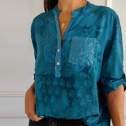 Ladies Lightweight Breathable Henley Top - Luxivelle