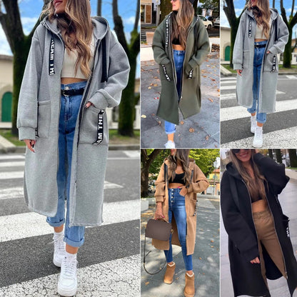 Daisy | Long sweat coat with hood