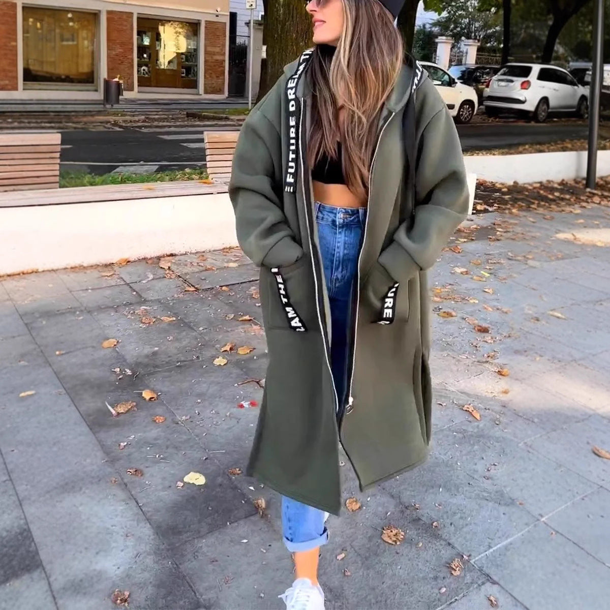 Daisy | Long sweat coat with hood