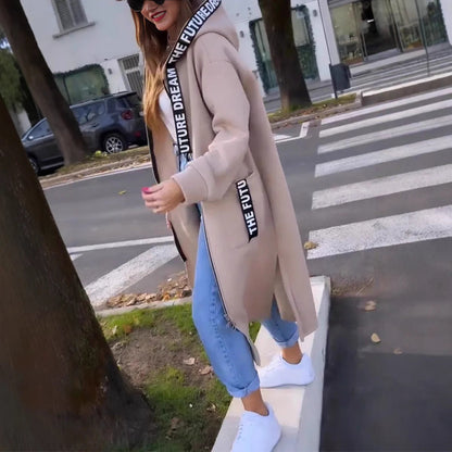 Daisy | Long sweat coat with hood