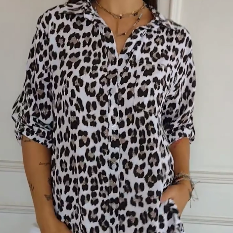 Fashionable Animal Print Women's Blouse - Luxivelle