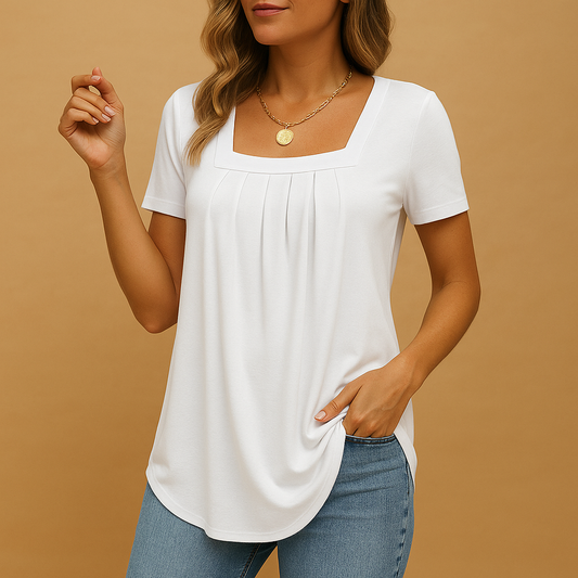 Classic V Neck Feminine Blouse for Women - Luxivelle