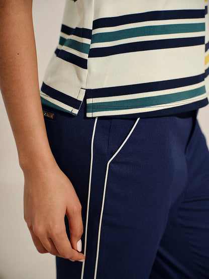 Classic Contrast Sleeveless Golf Polo Shirt