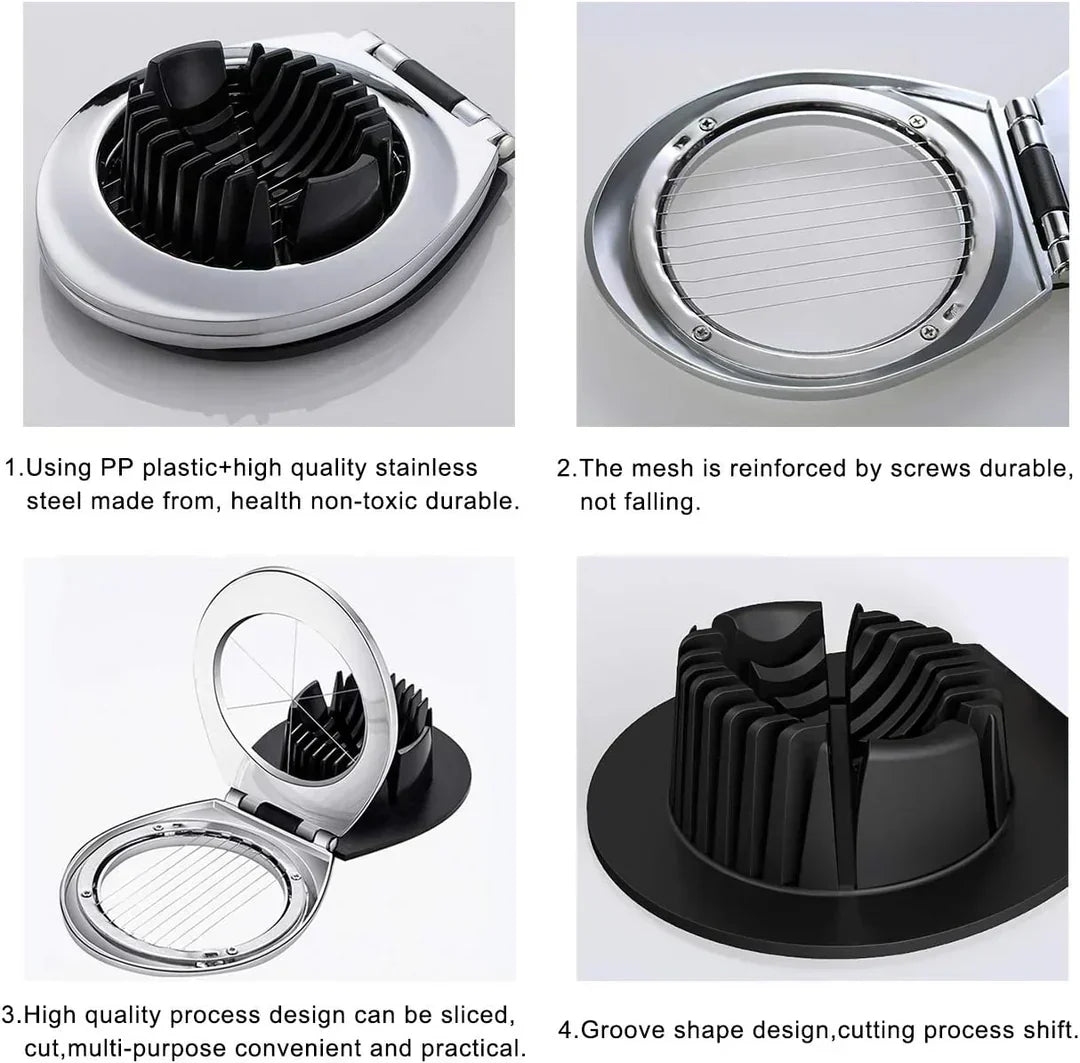 Easy 3-in-1 Stainless Steel Egg Cutter - Luxivelle