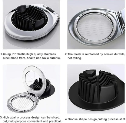 Easy 3-in-1 Stainless Steel Egg Cutter - Luxivelle