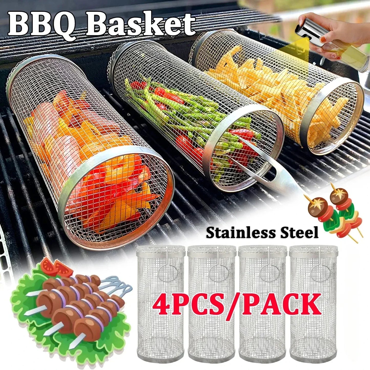 Portable Outdoor Grill Cart with BBQ Storage - Luxivelle