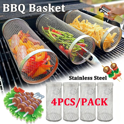 Portable Outdoor Grill Cart with BBQ Storage - Luxivelle