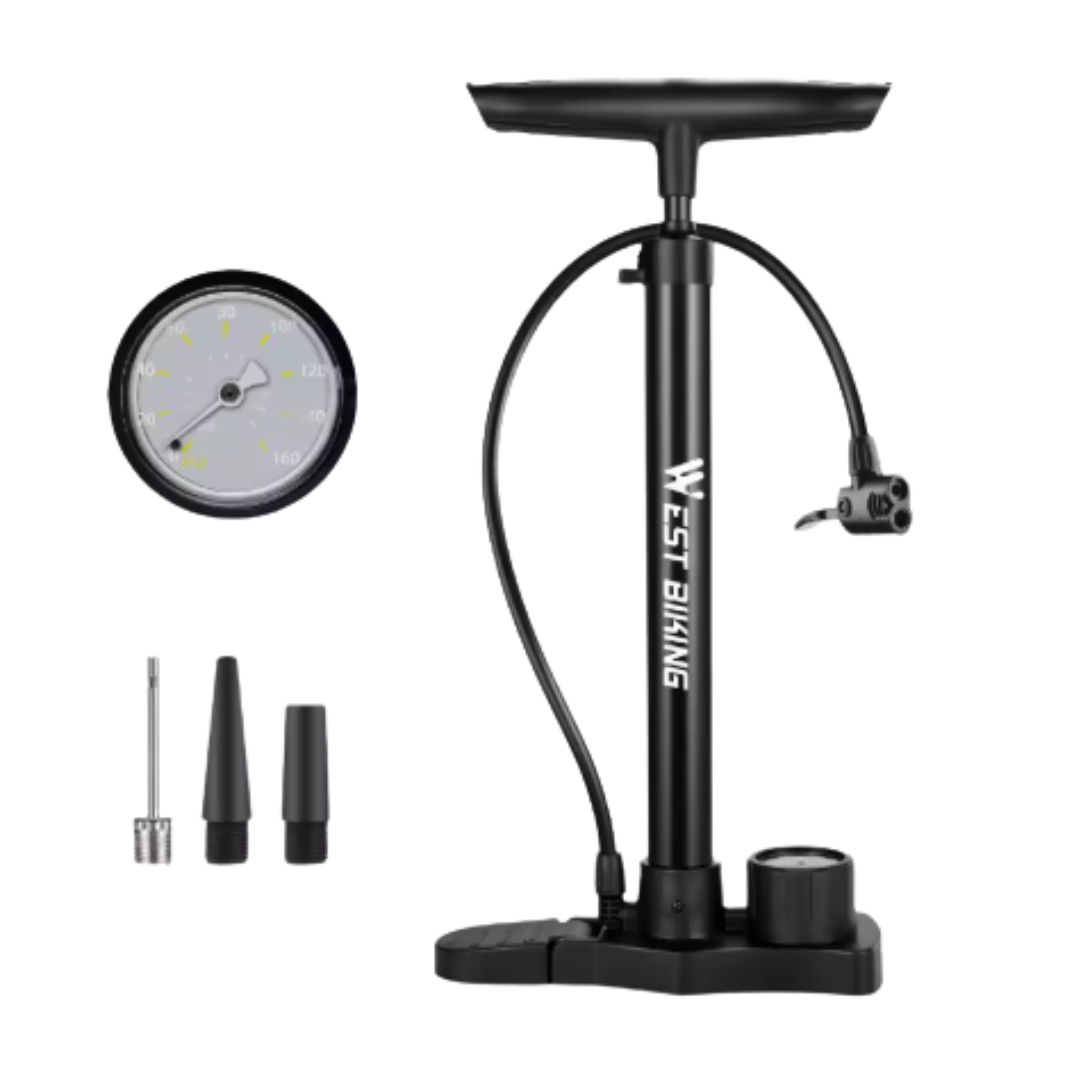 Strong Metal Bike Pump with Pressure Meter - Luxivelle