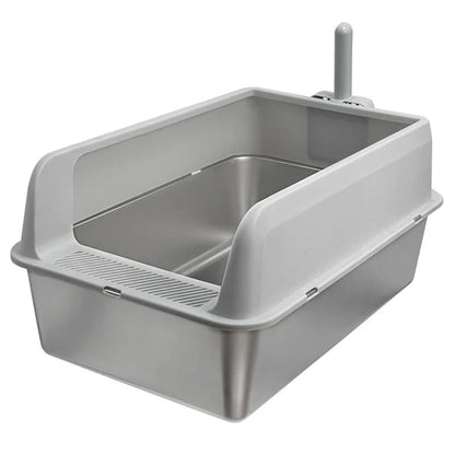 Durable Metal Cat Litter Box with Simple Open Front - Luxivelle