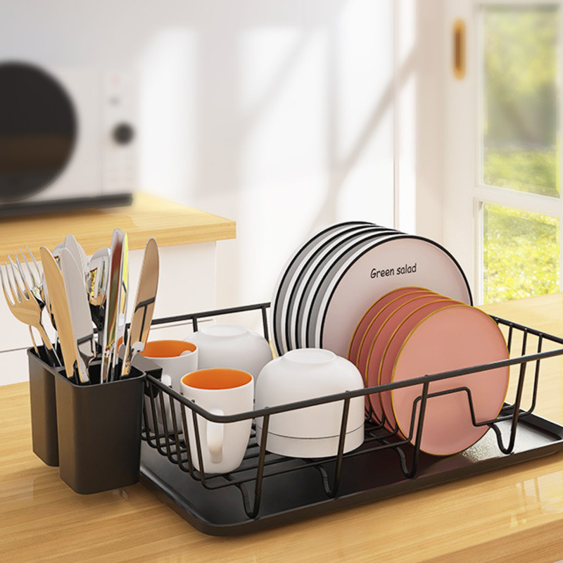 Space Saving Metal Dish Drainer for Kitchen Sink - Luxivelle