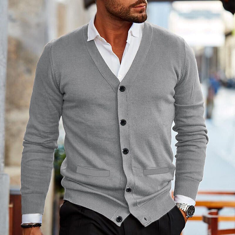 Classic Men's Button Front Sweater