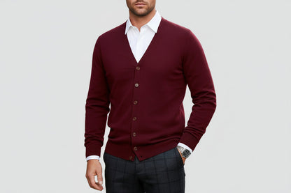 Classic Men's Button Front Sweater - Luxivelle