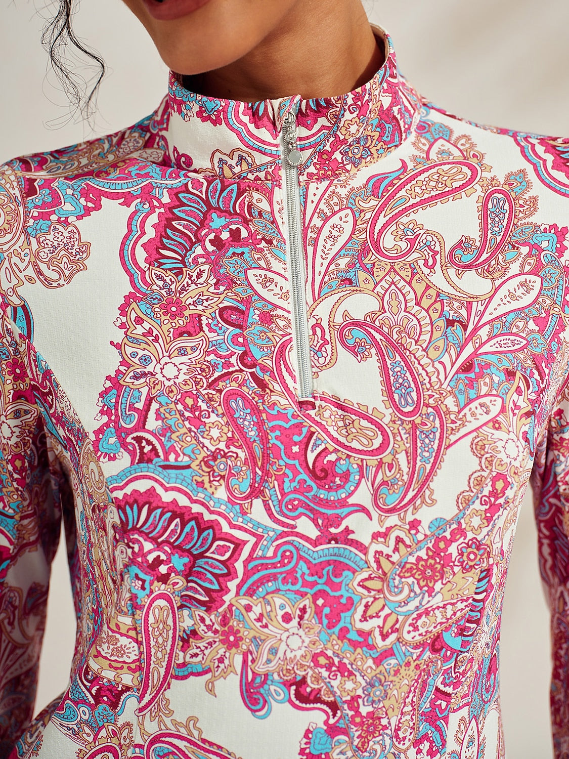 Soft Fleece Long Sleeve Mock Neck Quarter Zip Top