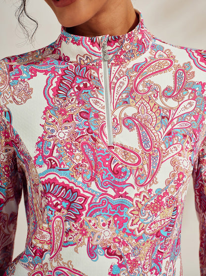 Soft Fleece Long Sleeve Mock Neck Quarter Zip Top