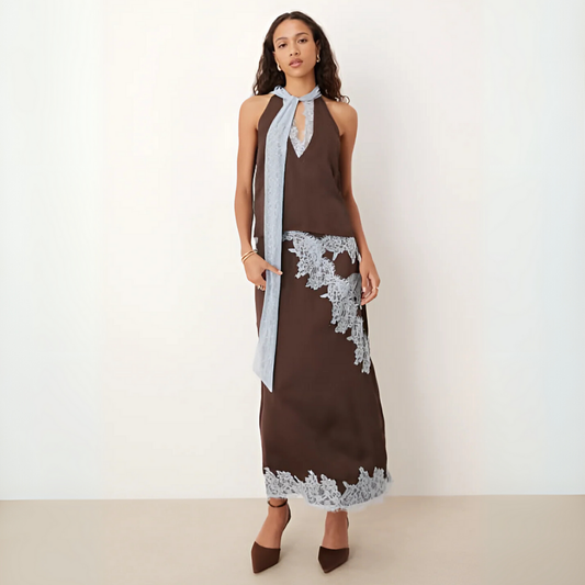 Beautiful Floral Lace Dress Set - Luxivelle