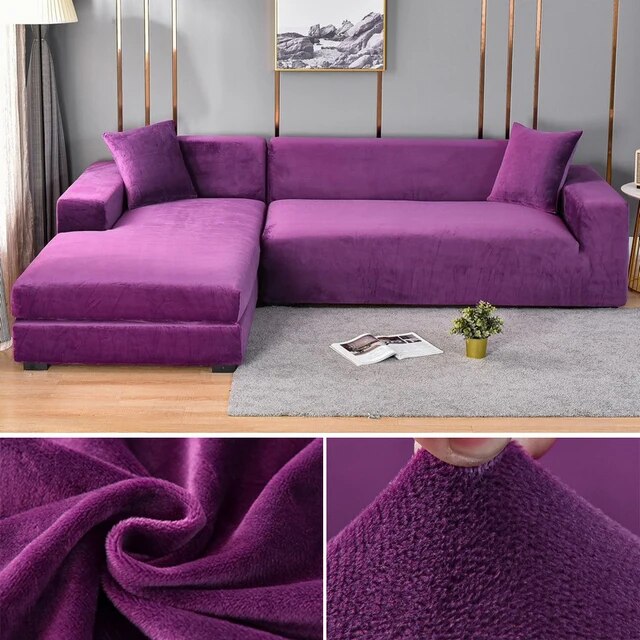 "Stretch-fit wrinkle-free washable sofa cover in beige, elegantly protecting modern couch, ideal for home decoration."