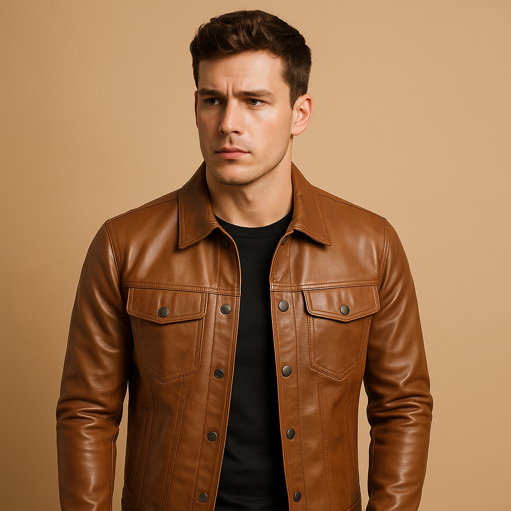 Leather Motorcycle Jacket for Men - Luxivelle