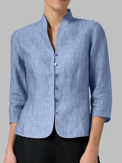 Chic Female Linen Jacket - Slim Fit Design - Luxivelle