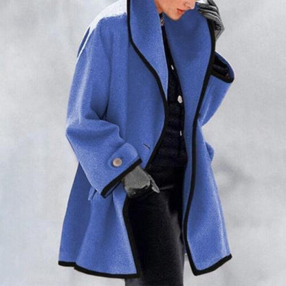 Ladies Warm Double Breasted Wool Trench Coat - Luxivelle