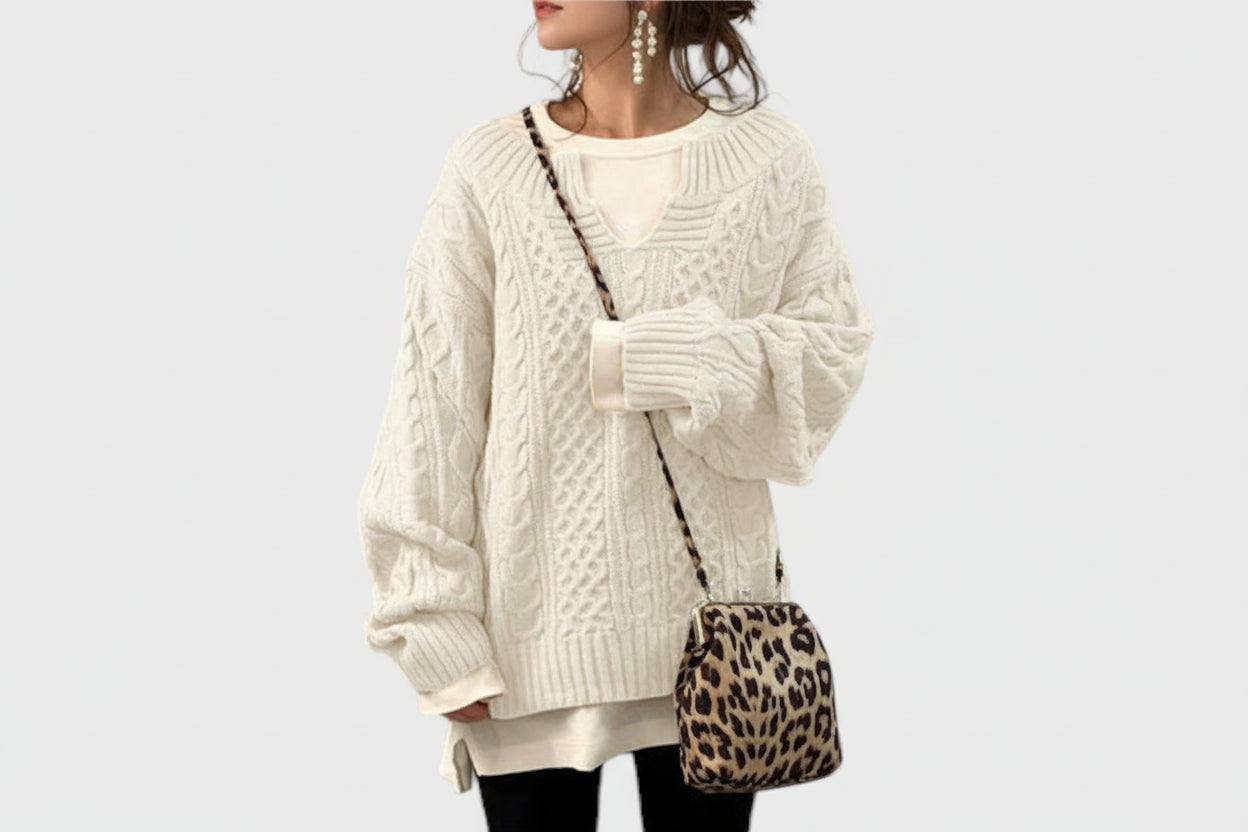 Cozy Large Knitted Jumper Sweater - Luxivelle