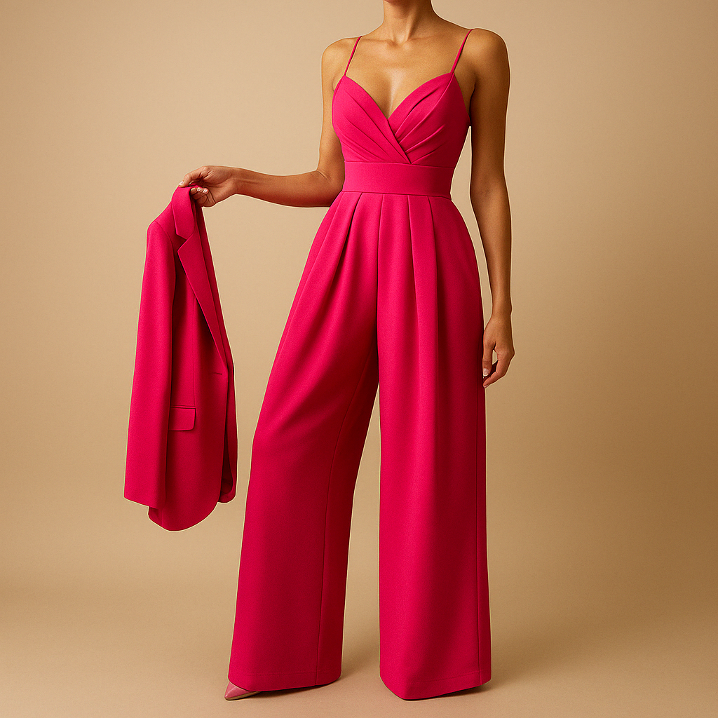 Women’s summer jumpsuit with adjustable straps and tailored fit, perfect for warm days, parties, or evening outings.