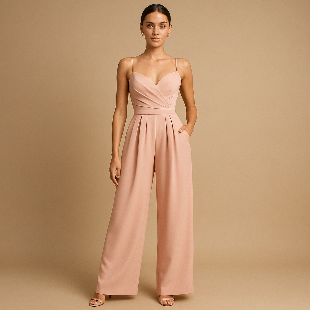 Women’s summer jumpsuit with adjustable straps and tailored fit, perfect for warm days, parties, or evening outings.