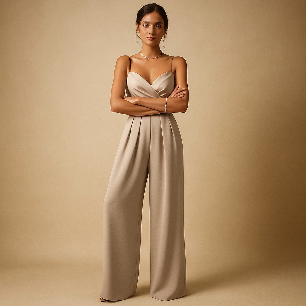 Women’s summer jumpsuit with adjustable straps and tailored fit, perfect for warm days, parties, or evening outings.