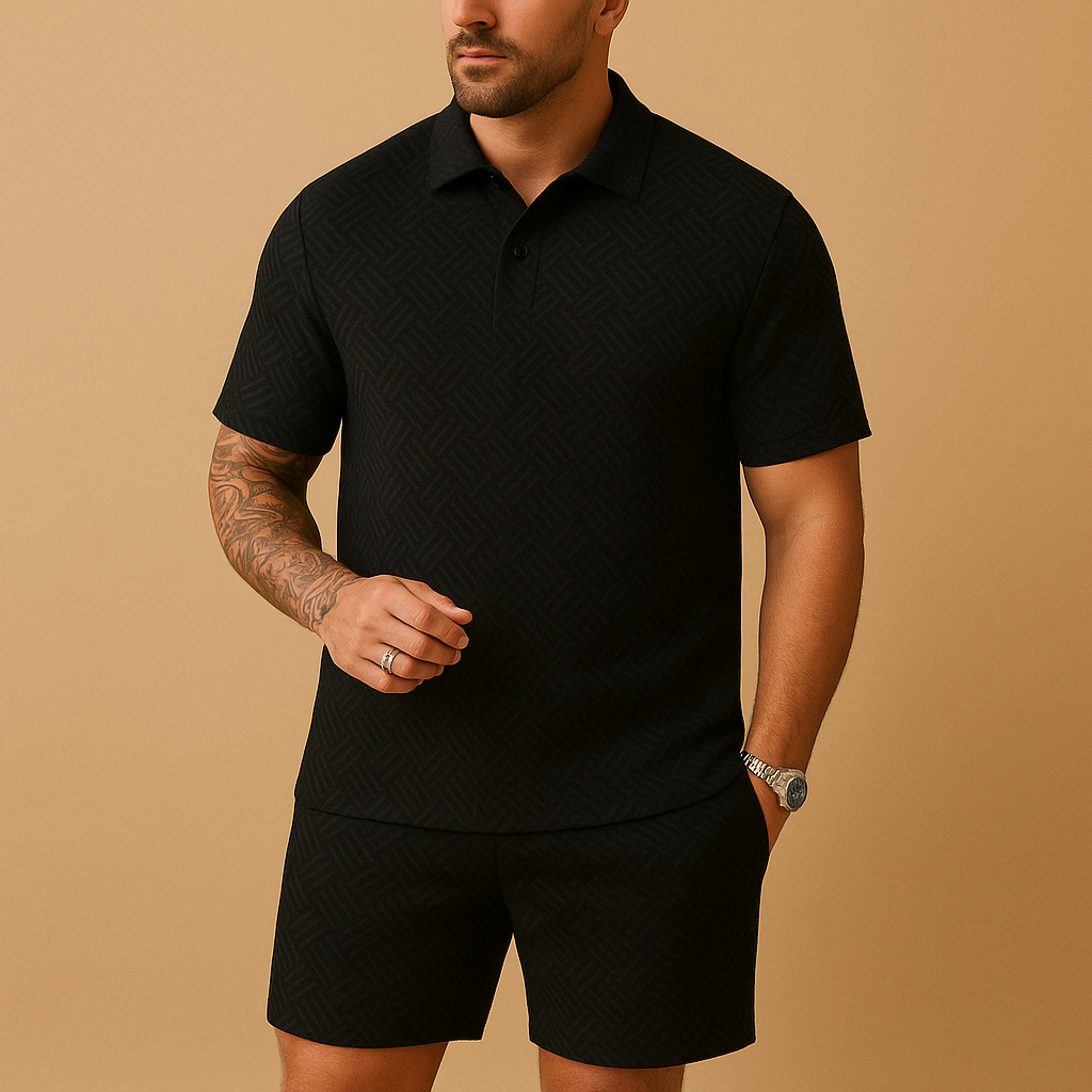 Casual Mens Polo Shirt Shorts Combo - Luxivelle