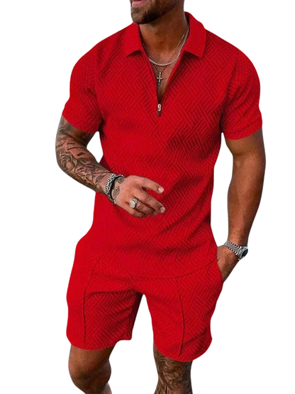 Comfortable Breathable Golf Polo Shorts Set