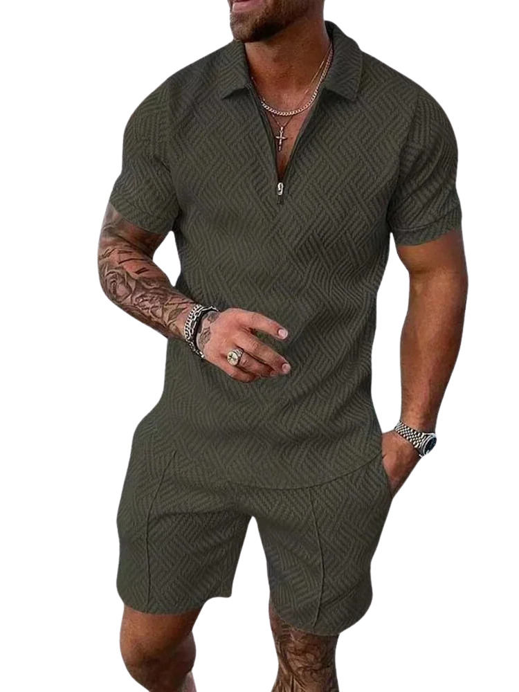 Comfortable Breathable Golf Polo Shorts Set