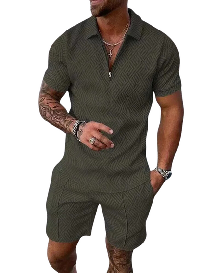 Comfortable Breathable Golf Polo Shorts Set