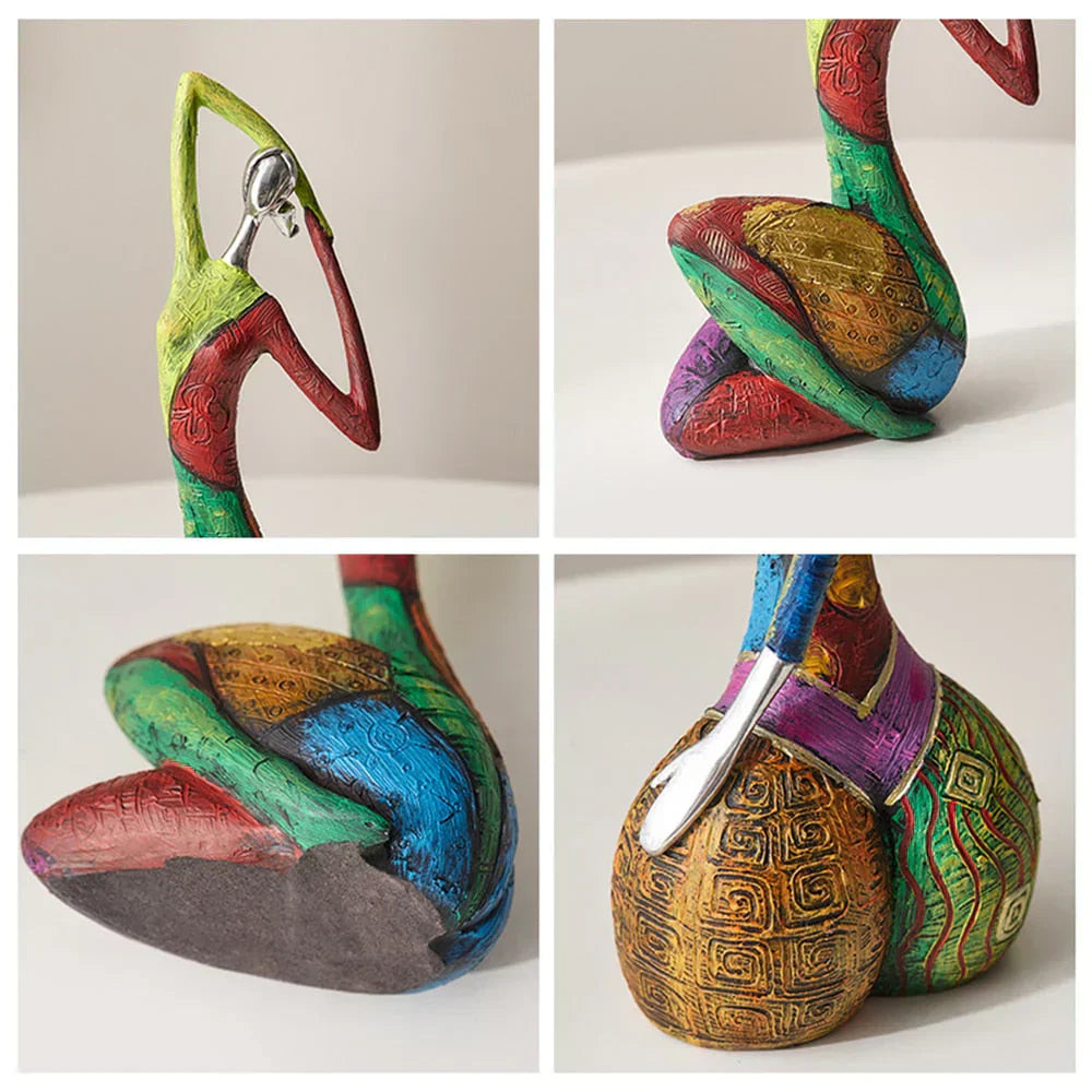Colourful Female Figurine Resin Art Sculpture for Home