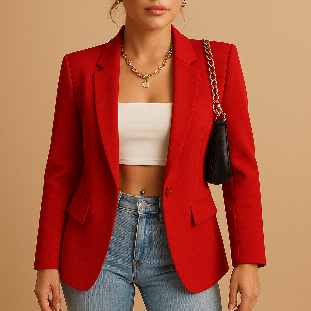 Women’s tailored blazer with modern details and timeless fit, ideal for office wear, formal events, or stylish everyday outfits.