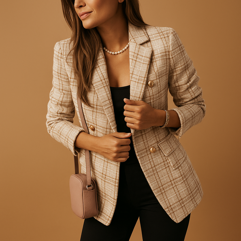 Women’s tailored blazer in timeless tones with elegant fit, ideal for work, formal occasions, or casual chic outfits.