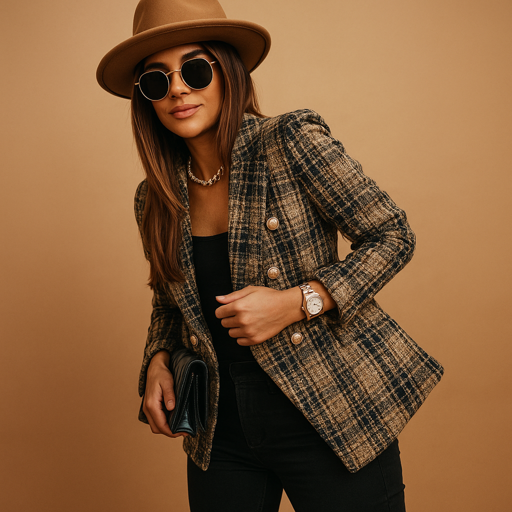 Slim Fit Ladies Blazer in Iris Color - Luxivelle