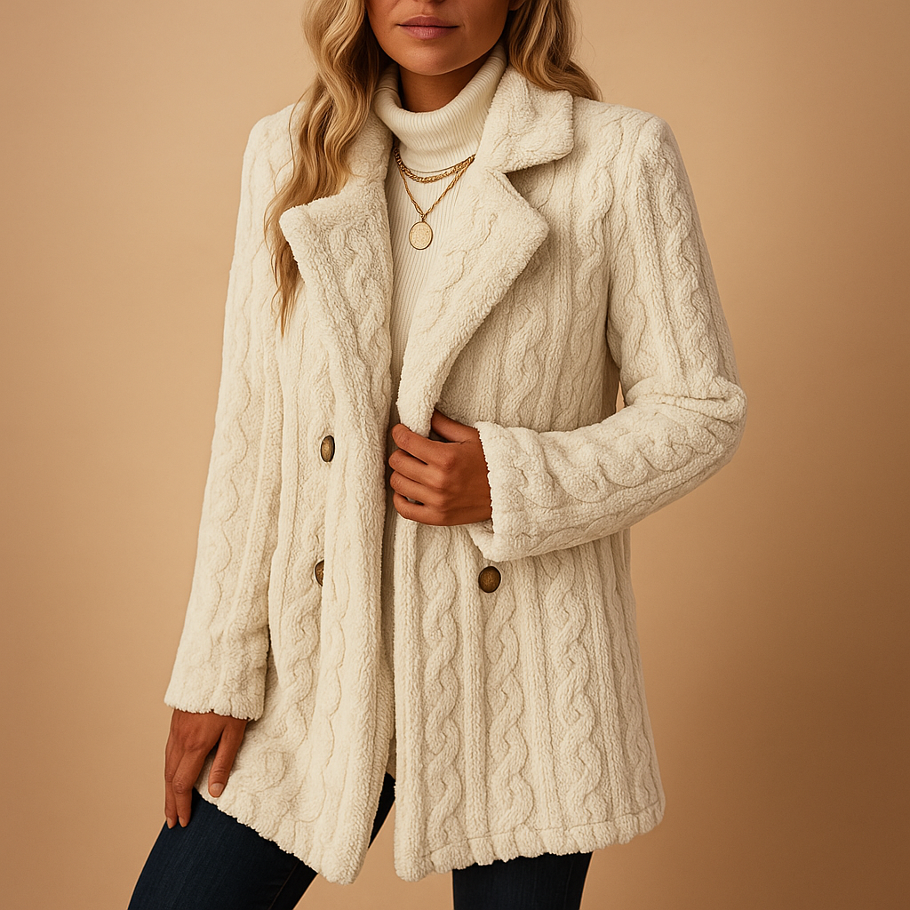 Tailored elegant winter coat for women in black, apricot, red, and white with structured fit and warm finish for stylish winter outfits.