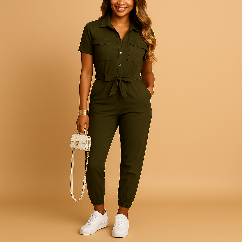 Women's Classic One Piece Button Jumpsuit - Luxivelle