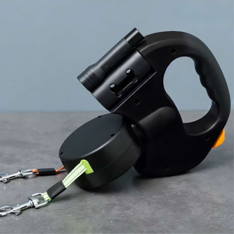 Comfortable Double Dog Leash with LED Flashlight - Luxivelle