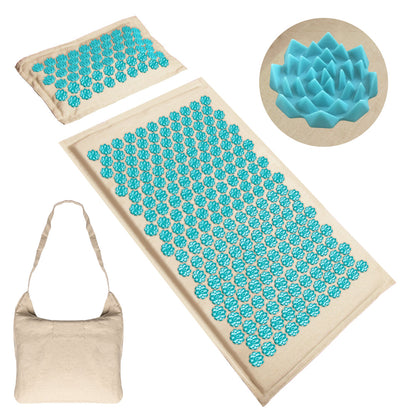 Massage Mat with Soft Pillow - Best Back Pain Relief - Luxivelle