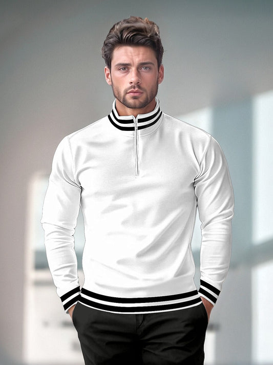 Casual Navy Blue Men's Golf Quarter Zip Shirt - Luxivelle