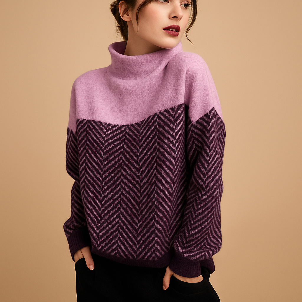 Soft High Neck Women's Knit Sweater - Luxivelle