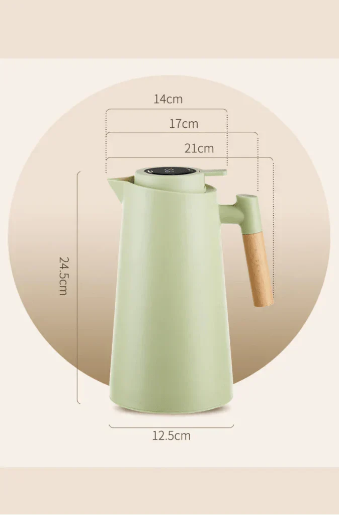 Insulated Thermal Jug with Digital Display & Wood Grip
